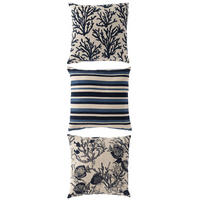 KISSEN KORALLE/STREIFEN VIERECKIG Blau - Dunkelblau, Textil (45/45cm) - J-Line