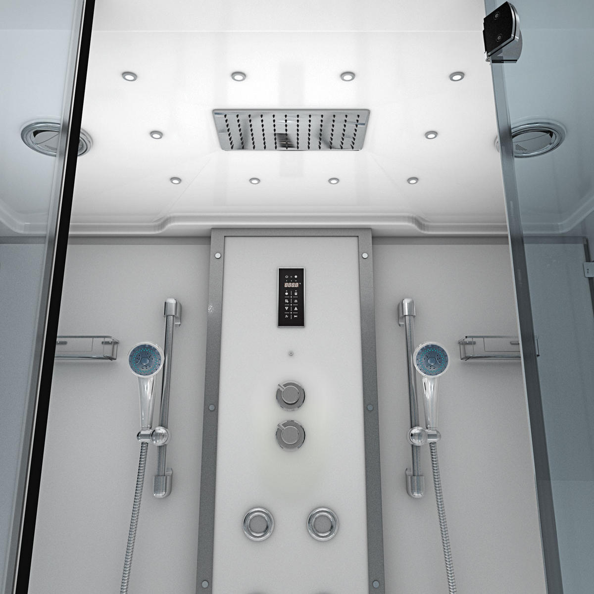 DAMPFDUSCHE Whirlpool K80-WS-EH-B-SC - Weiß, Glas/Kunststoff (180/100/228cm) - AcquaVapore by Sandra Jentho