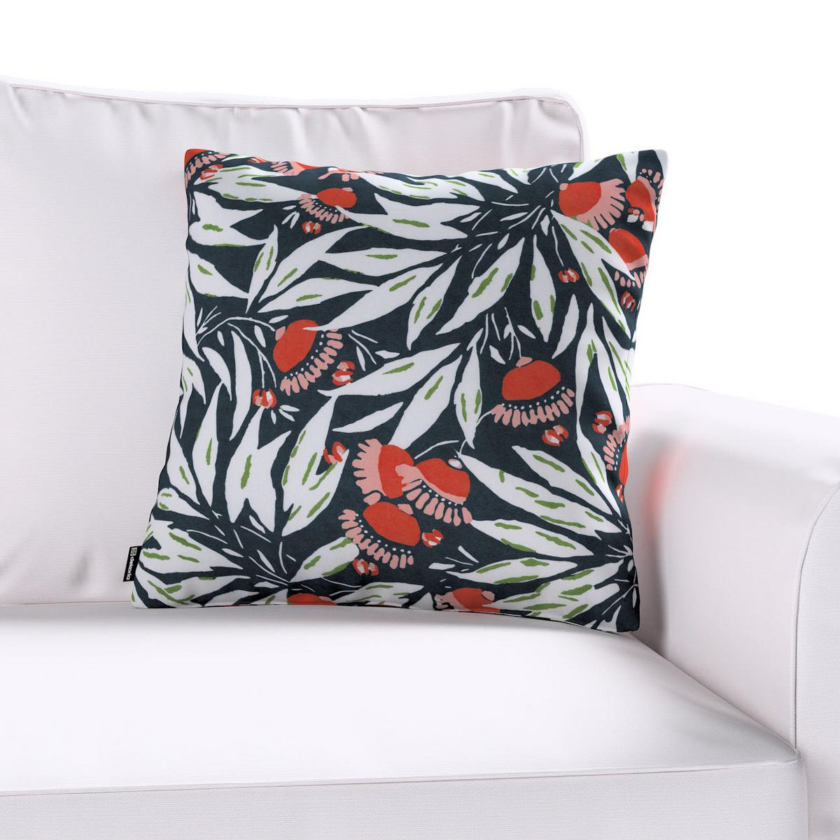 KISSENHÜLLE Eden blau und weiß, 43x43cm - Blau, Textil (43/43cm) - Dekoria