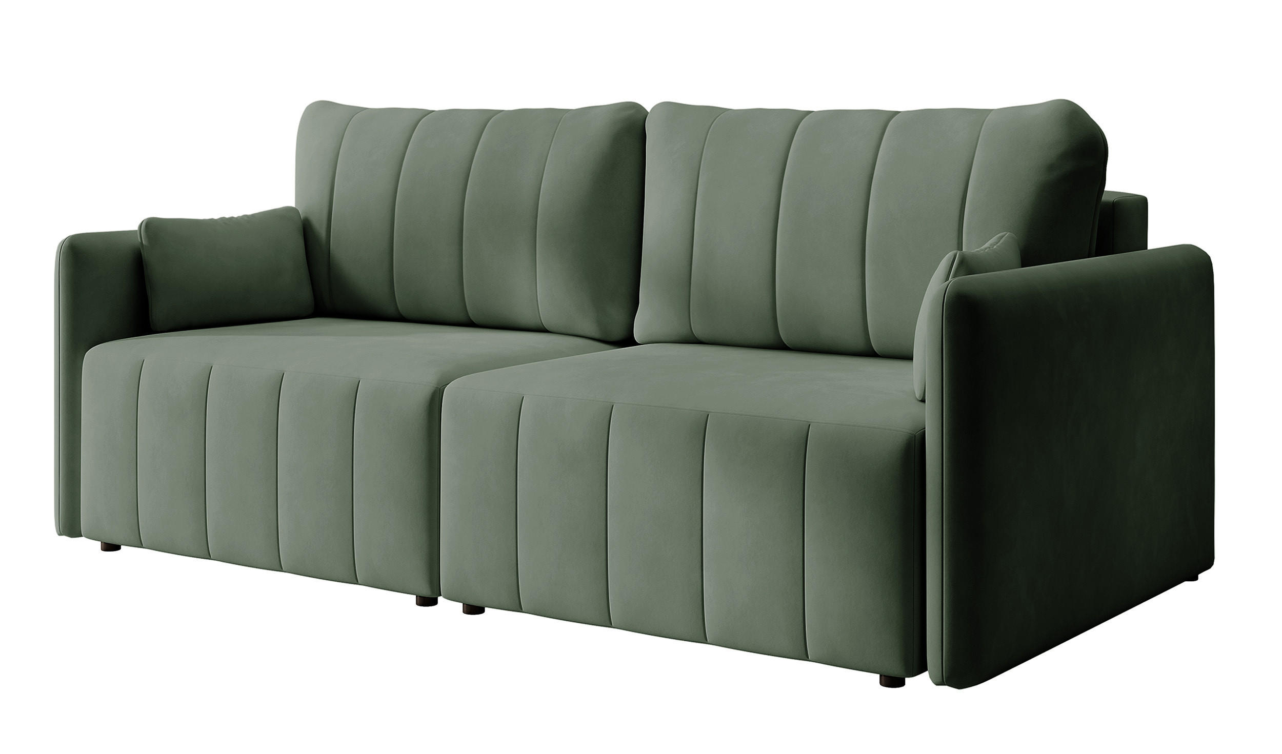 SCHLAFSOFA Pierra Hellgrün hydrophober Samt - Schwarz/Grün, Kunststoff/Textil (215/100/112cm) - Selsey