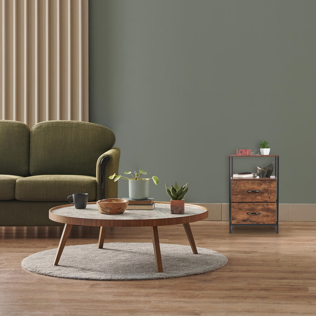 NACHTTISCH - Dunkelbraun, Holz/Holzwerkstoff (45/70/40cm) - Relaxdays