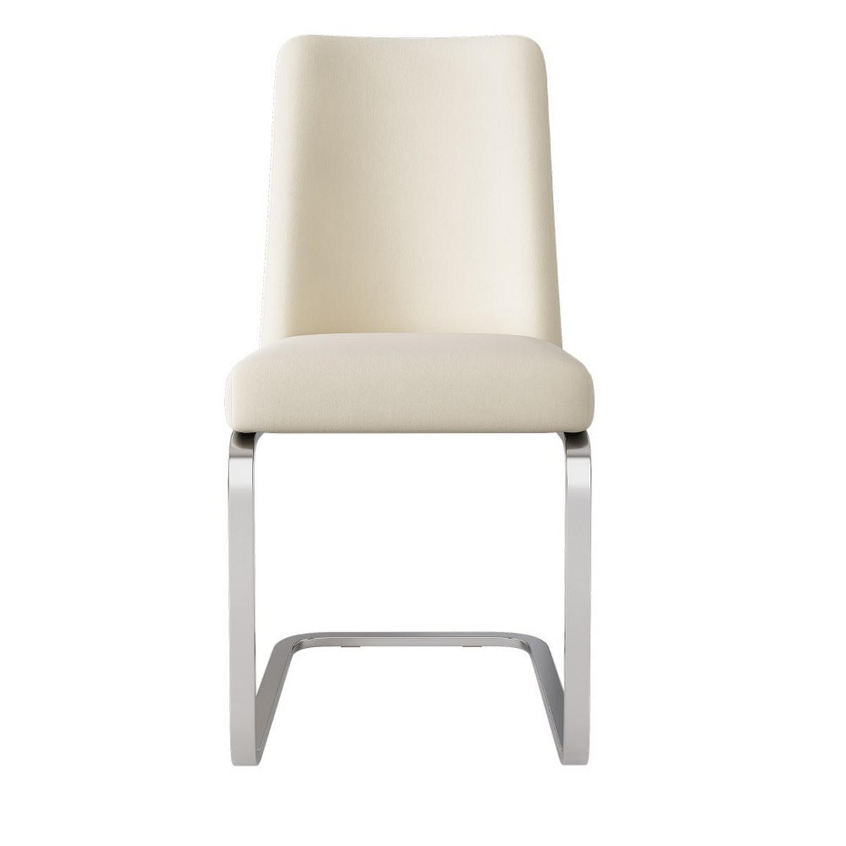 SCHWINGSTUHL 2-er Set Freischwinger,Esszimmerstuhl mit silbernen Stuhlbeinen,Samt,Beige - Beige, Metall (45/88/42cm) - LVHOM