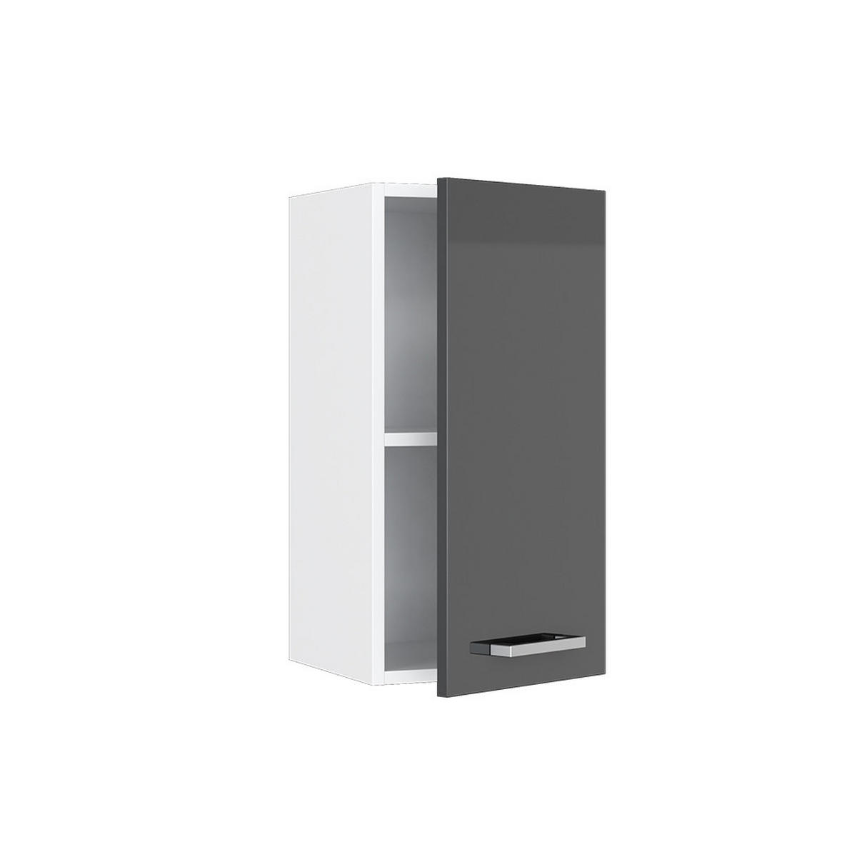 HÄNGESCHRANK R-Line Anthrazit Hochglanz 30 cm - Schwarz Hochglanz/Anthrazit, Holzwerkstoff (30/60/31cm) - Vicco