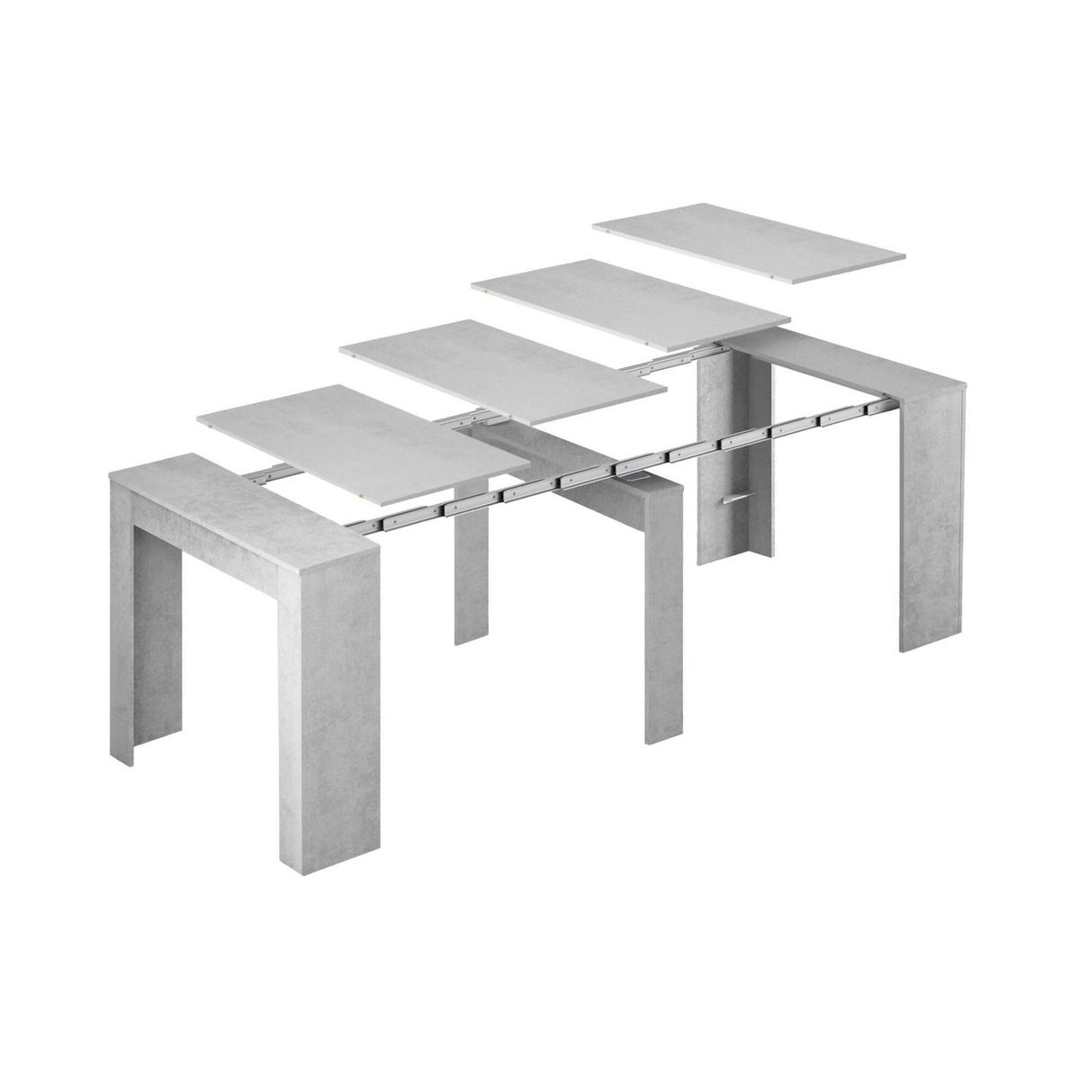 TISCH Ausziehbar Zement 51/90/78 cm - Grau, Holzwerkstoff (90/78/51cm) - DMORA