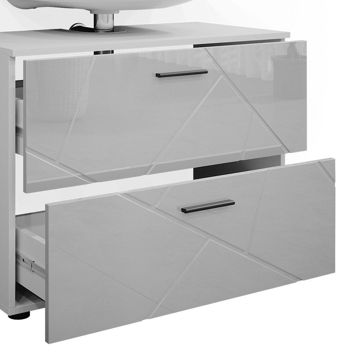 SADA NÁBYTKU DO KOUPELNY Irma Bílá vysoký lesk - bílá/vysoce lesklá bílá, kompozitní dřevo (80/58.6/41cm) - Vicco