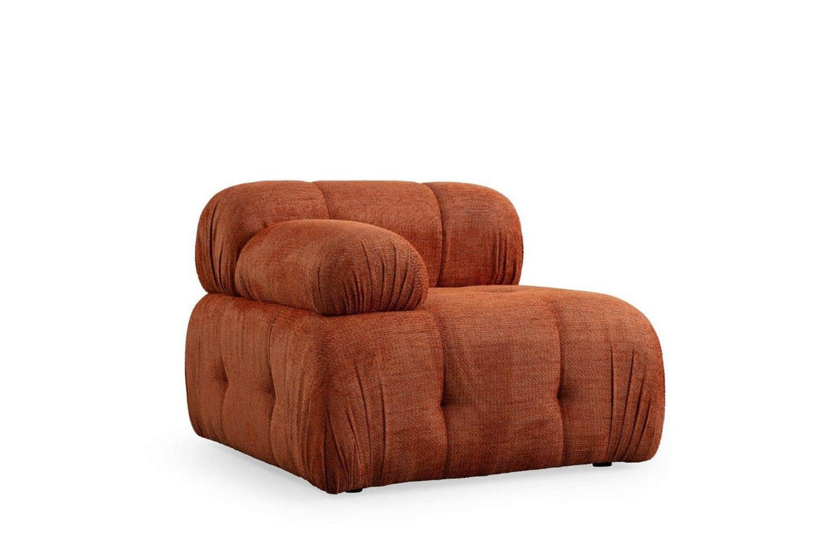 ECKSOFA inklusive Hocker - Schwarz/Orange, Holz/Kunststoff (290/160cm) - myHomelando