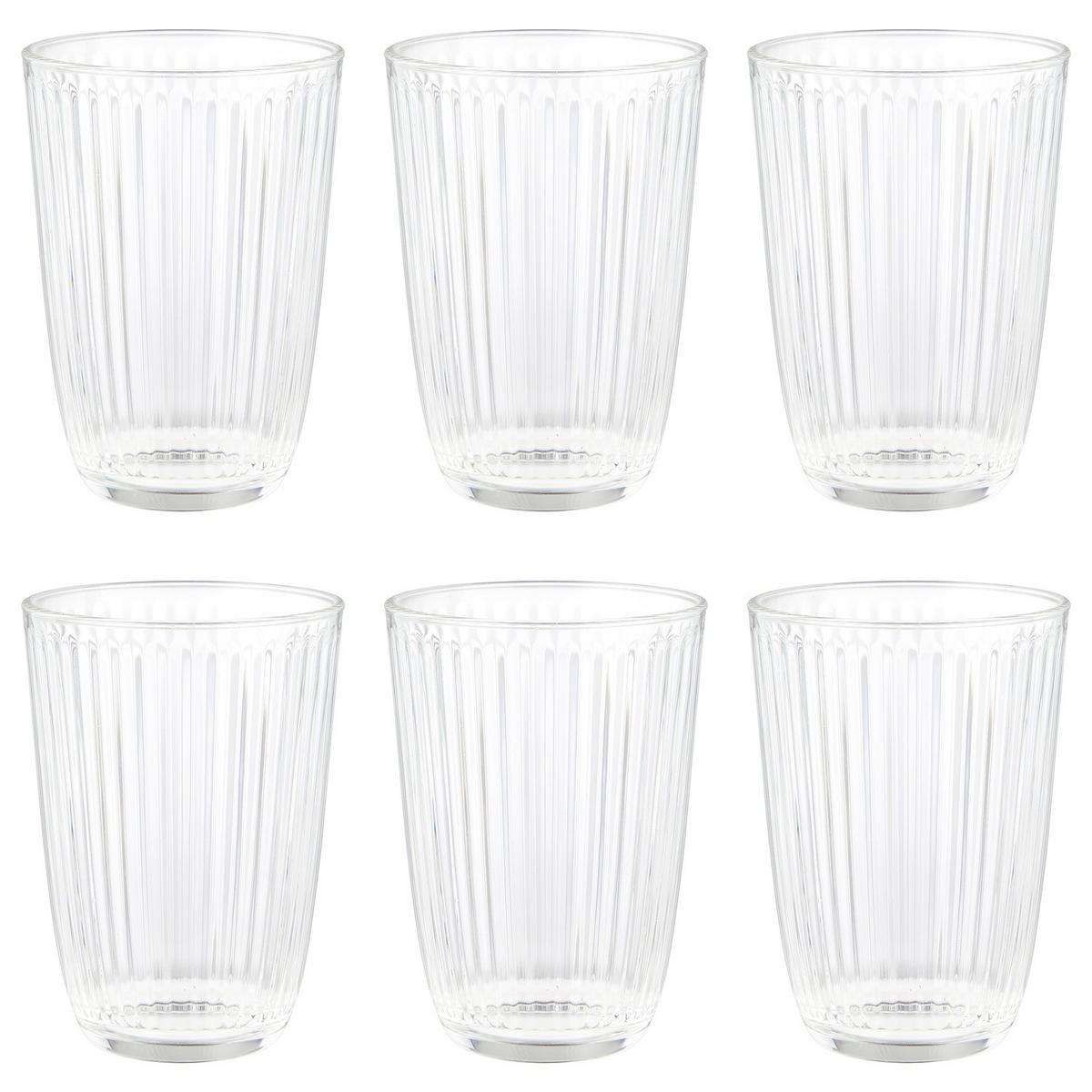 DRINKGLAS (6er Set) Linee - Transparent, Glas (0.39L) - BUTLERS