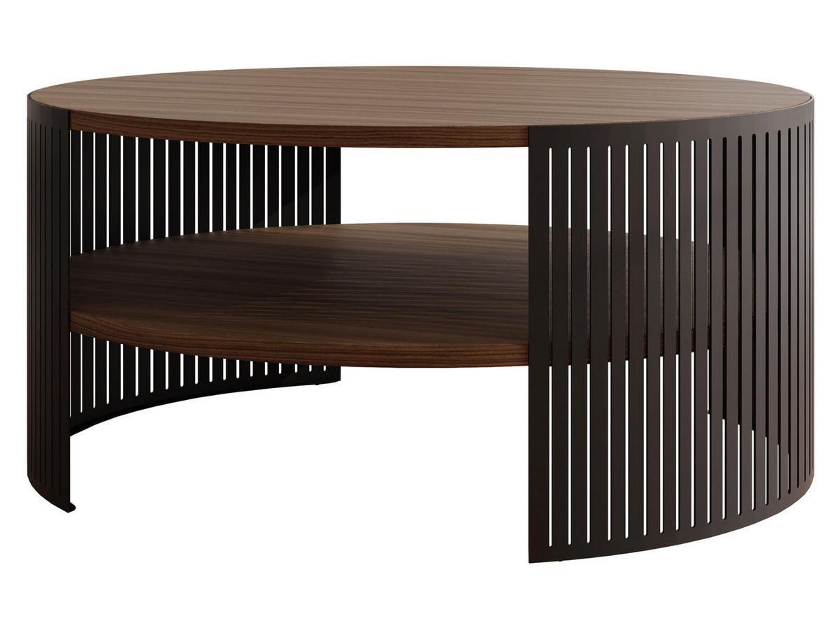 COUCHTISCH Fikoli - Schwarz/Braun, Holzwerkstoff/Metall (75/75/40cm) - MIRJAN24