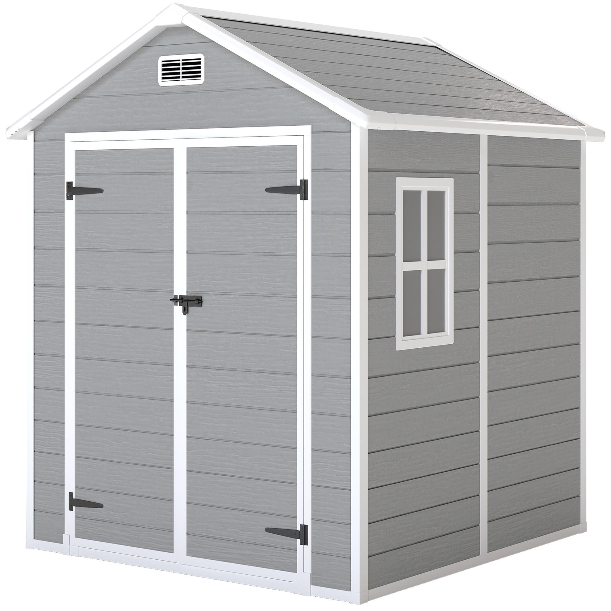 GERÄTEHAUS 2,4m² Gartenhaus mit Satteldach 182 x 151 x 219/181 cm Geräteschuppen - Grau, Kunststoff (151/219/182cm) - Outsunny