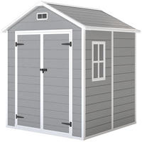 GERÄTEHAUS 2,4m² Gartenhaus mit Satteldach 182 x 151 x 219/181 cm Geräteschuppen - Grau, Kunststoff (151/219/182cm) - Outsunny