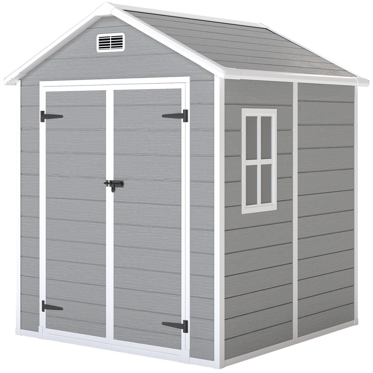 GERÄTEHAUS 2,4m² Gartenhaus mit Satteldach 182 x 151 x 219/181 cm Geräteschuppen - Grau, Kunststoff (151/219/182cm) - Outsunny