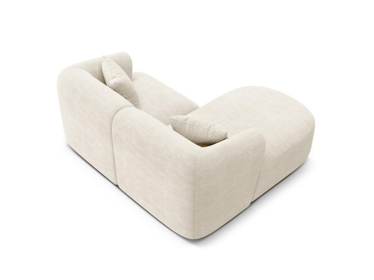 MODULARES-ECKSOFA links Campi aus Cord elfenbein 3 Sitzplätze - Ecru, Textil (156/180cm) - Cosmopolitan Design