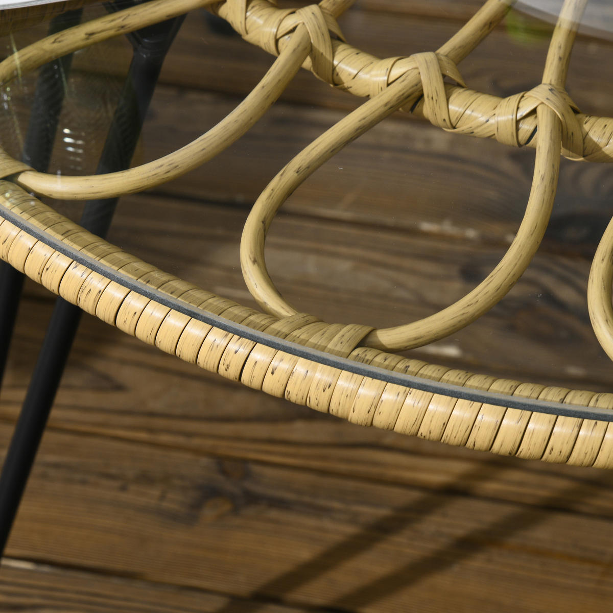 GARTENMÖBEL-SET, für Balkon, Terrasse, Polyester, Beige - Beige, Kunststoff - Outsunny