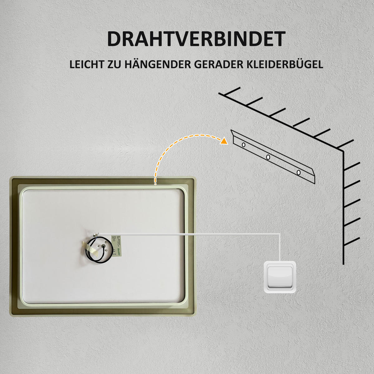 BADEZIMMERSPIEGEL mit LED DE-09301 Silber - Weiß, Metall (3.8/60/80cm) - ComfortXL