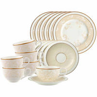 KAFFEESERVICE Ivoire weiß-gold 18er Set - Goldfarben/Weiß, Keramik (2/2/2cm) - Villeroy & Boch