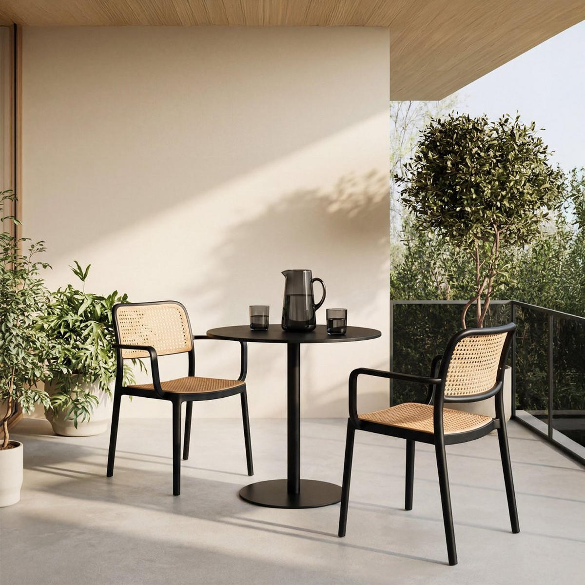 GARTENSTUHL Kaira Zweifarbig 57 cm x 81 cm 4er-Set - Multicolor, Kunststoff (57/81/54cm) - Klast Home