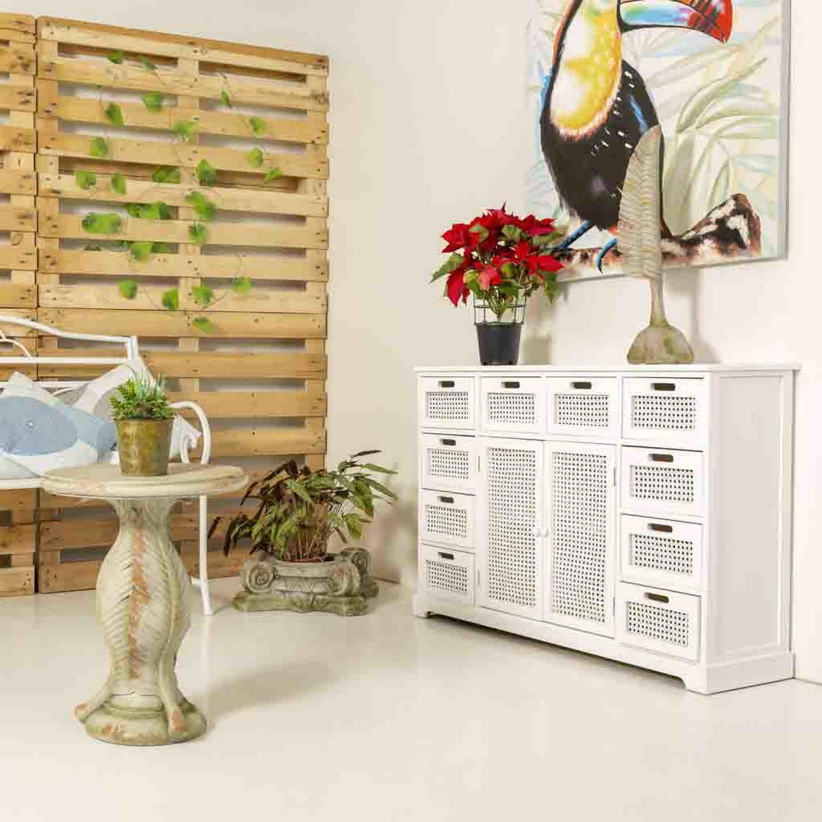SIDEBOARD aus Holz 113x33x79 cm - Weiß, Holz (113/78.5/33cm) - Wanderlust