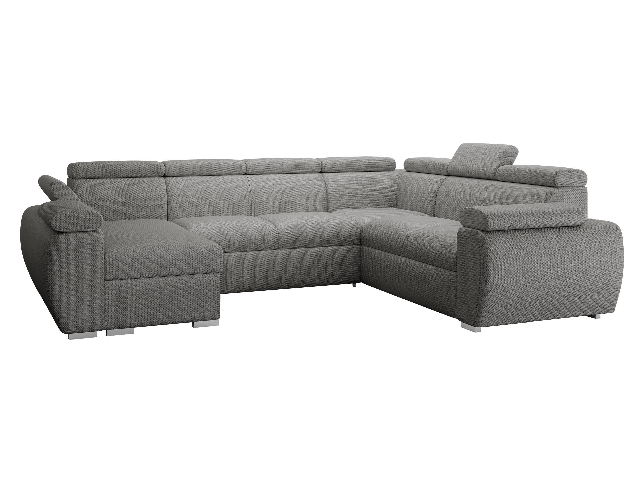 WOHNLANDSCHAFT Boston U, Seite: Links - LC+2P+R+2R - Chromfarben/Graphitfarben, Holz/Textil (325/98/260cm) - MIRJAN24