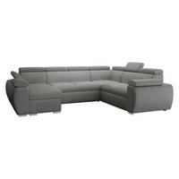CANAPEA ÎN FORMĂ DE U Boston U, Stanga - LC+2P+R+2R - culoare crom/grafit, material textil/lemn (325/98/260cm) - MIRJAN24