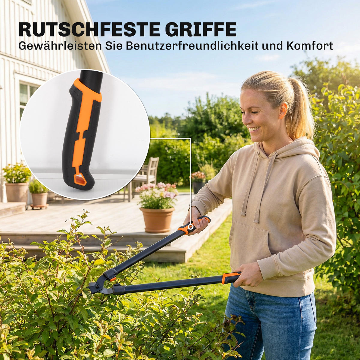 GARTENSCHEREN-SET DE-10304 2-teilig mit Ast- und Baumschere - Orange, Metall (24/2.5/69.5cm) - ComfortXL
