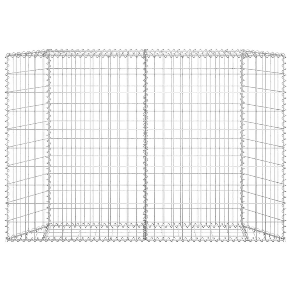 GABIONEN-HOCHBEET Trapezform Verzinkter Stahl 150x20x100 cm - Silberfarben, Metall (150/100/20cm) - furnicato