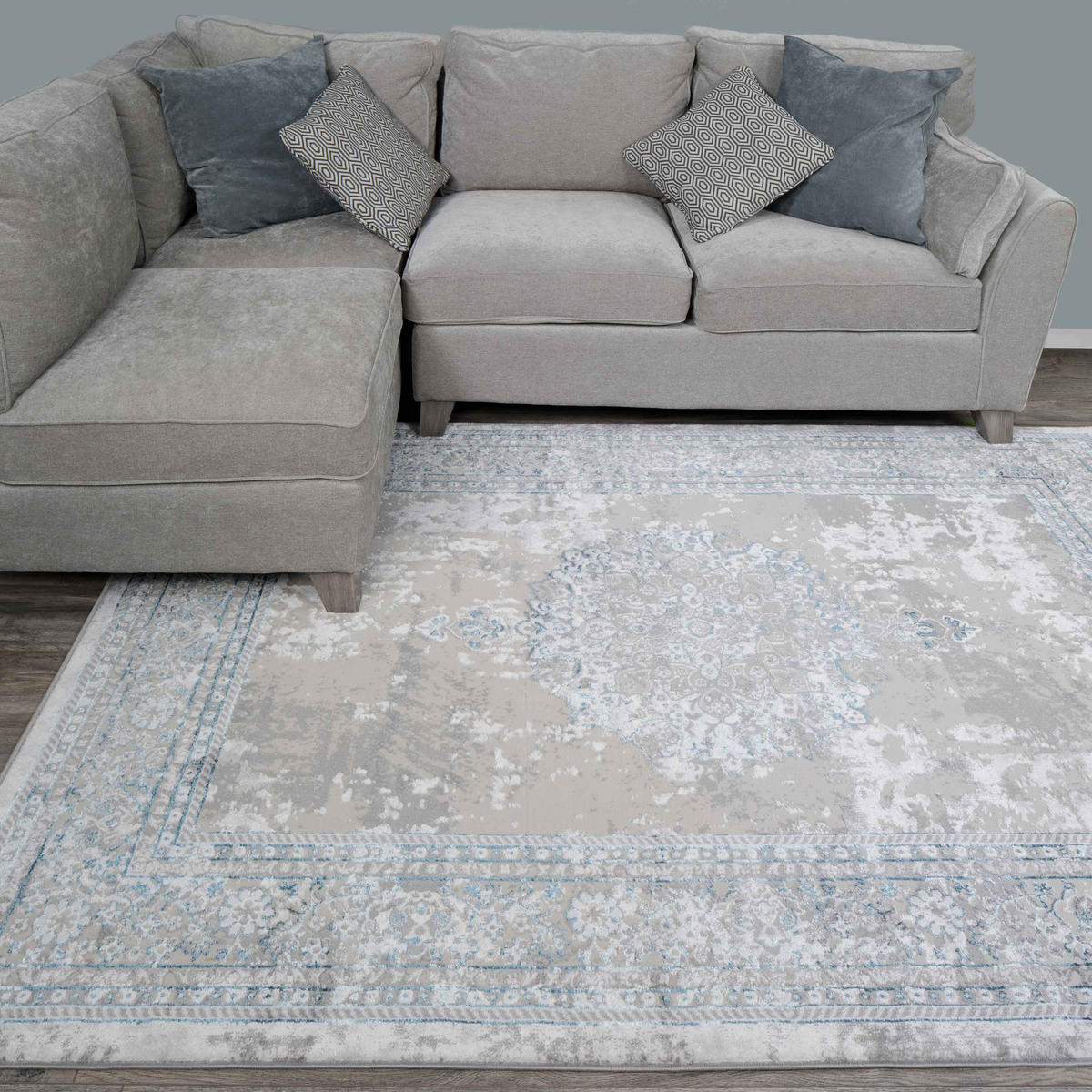 WEBTEPPICH Victoria Blau - Blau, Textil (70/240cm) - Kukoon Rugs