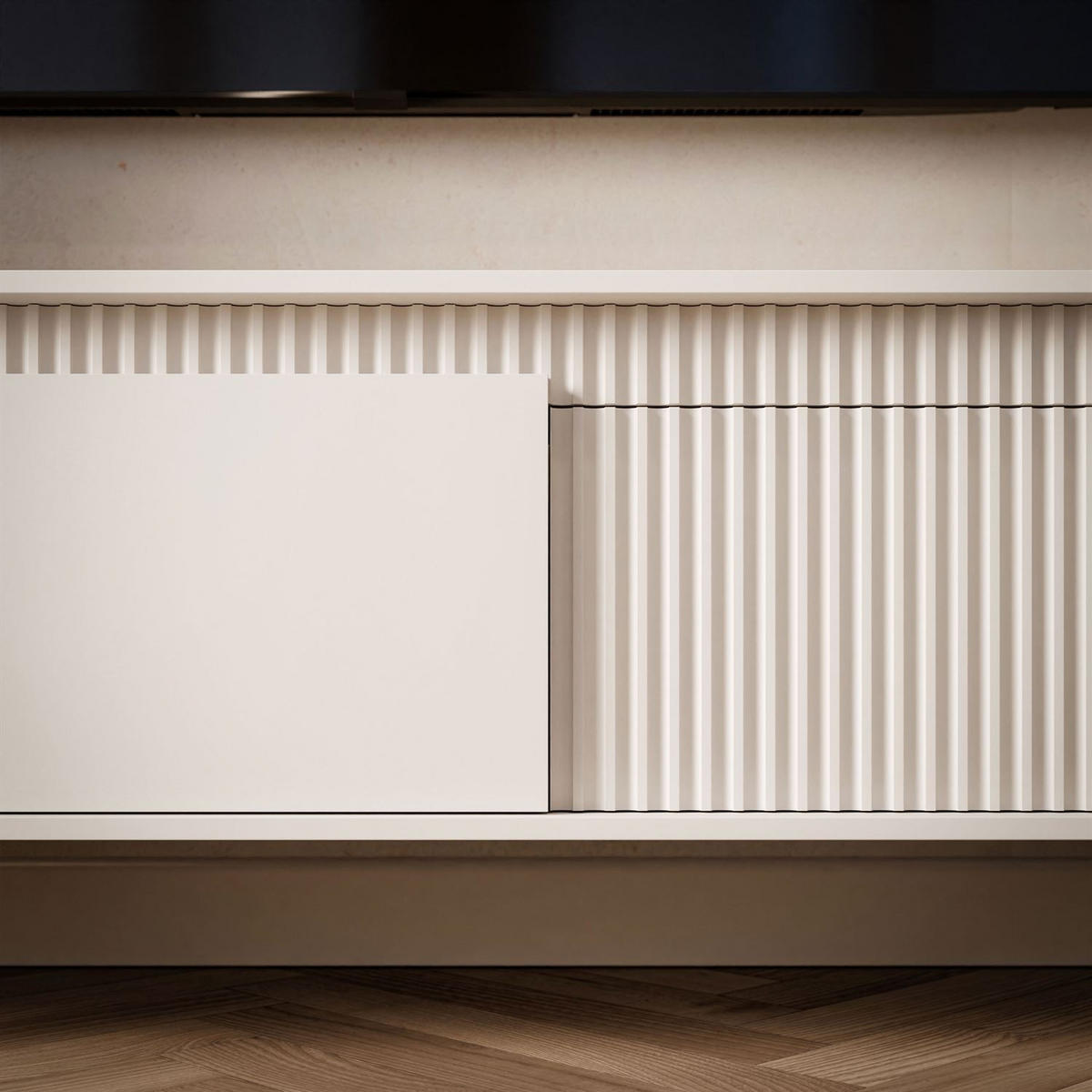 TV-ELEMENT YASUMI 187 cm beige - Beige, Holzwerkstoff (187.1/53.4/39.5cm) - Lookway