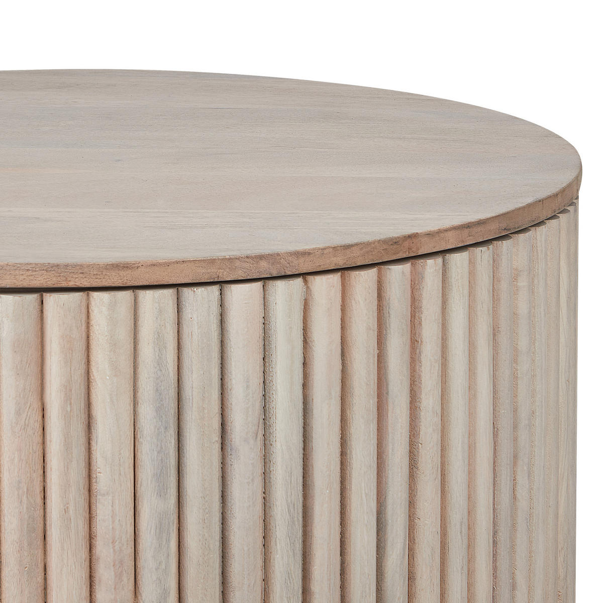 COUCHTISCH Mangoholz hellbraun 70 cm mit Stauraum Kirkwood - Hellbraun, Holz (70/70/37cm) - Beliani