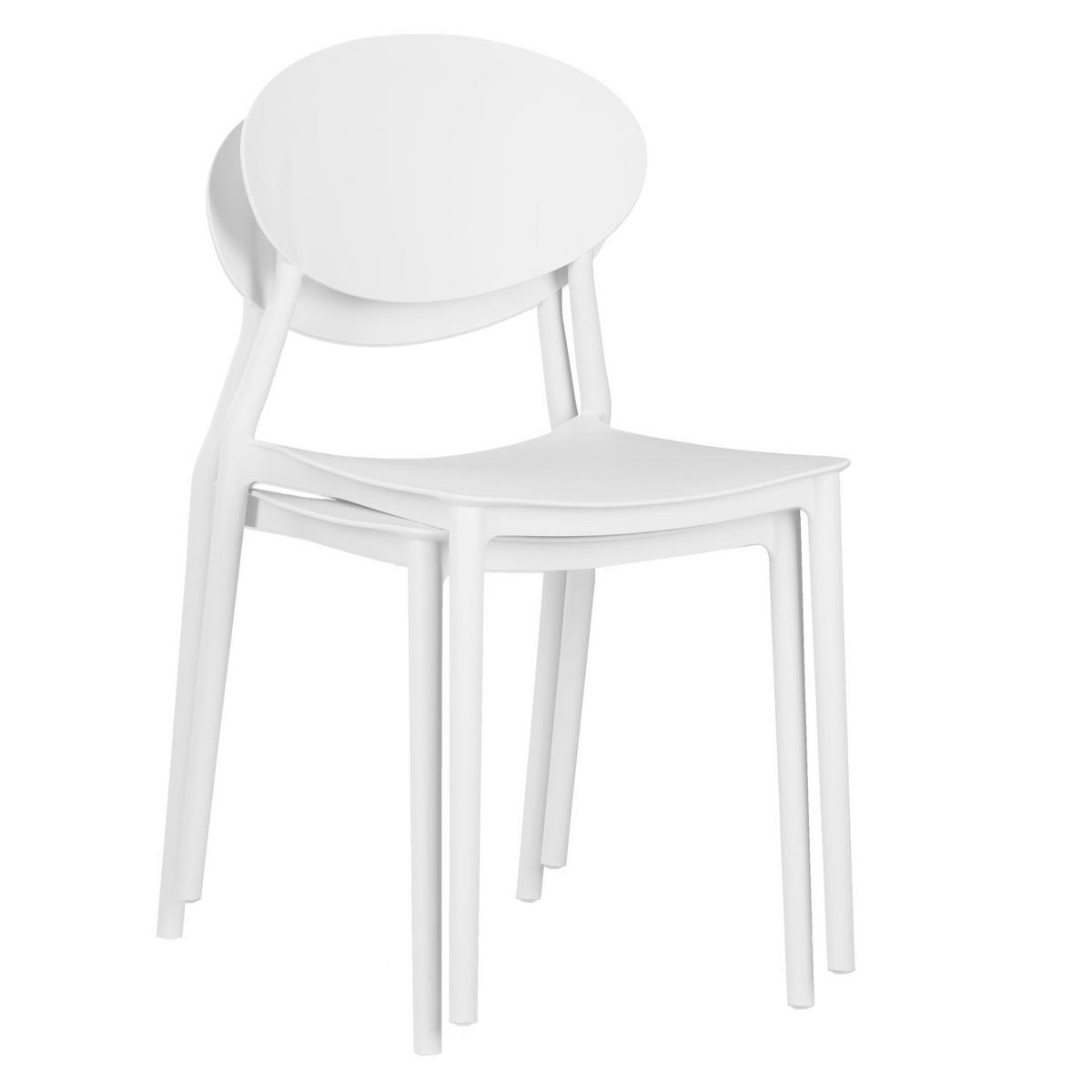 GARTENSTUHL 4er-Set Kunststoff Weiß - Weiß, Kunststoff (41/80/51cm) - Homestyle4u