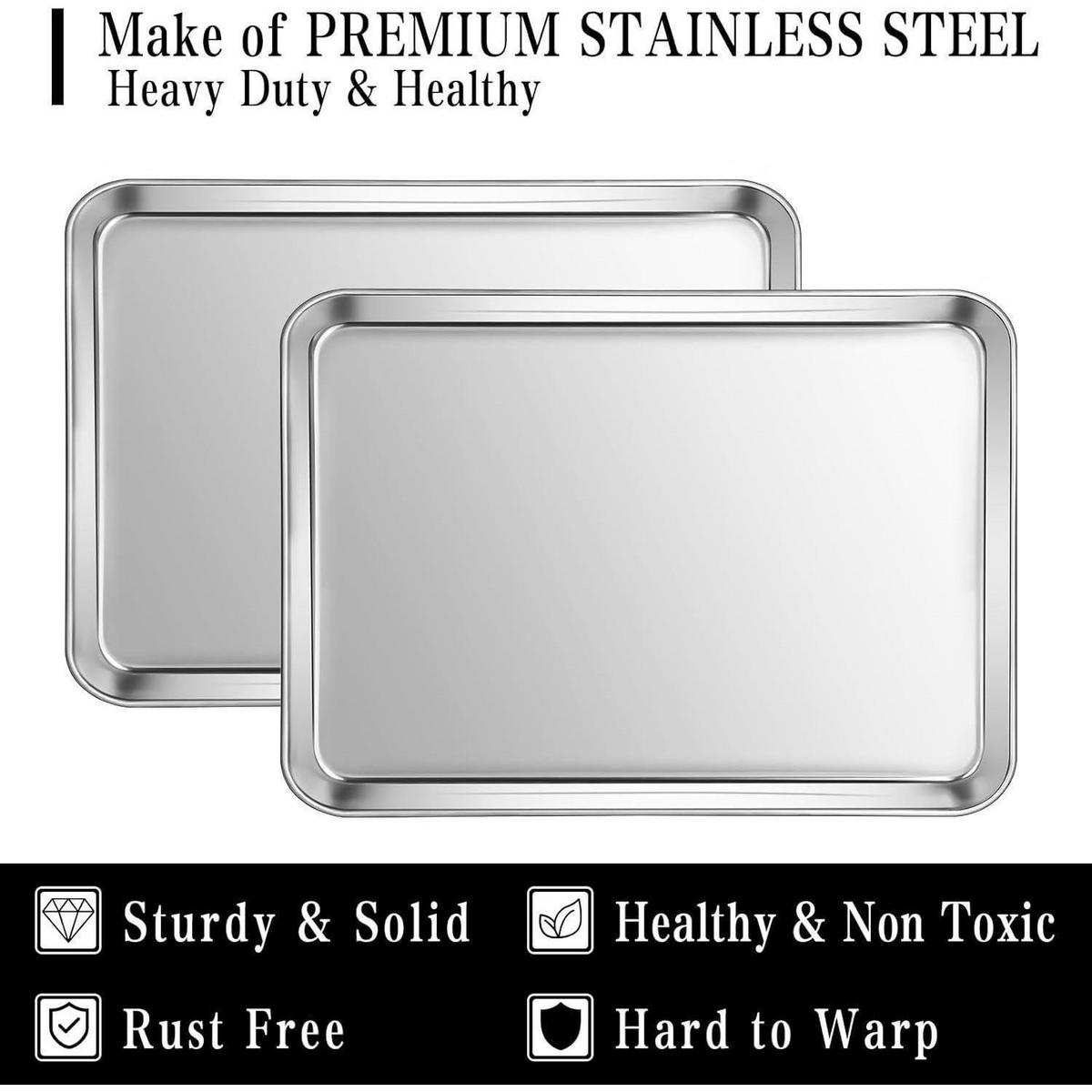 BACKBLECH 2er Set 23.5 x 17.5 x 2.5 cm Edelstahl - Silberfarben, Metall (17.7/2.5/23.6cm)