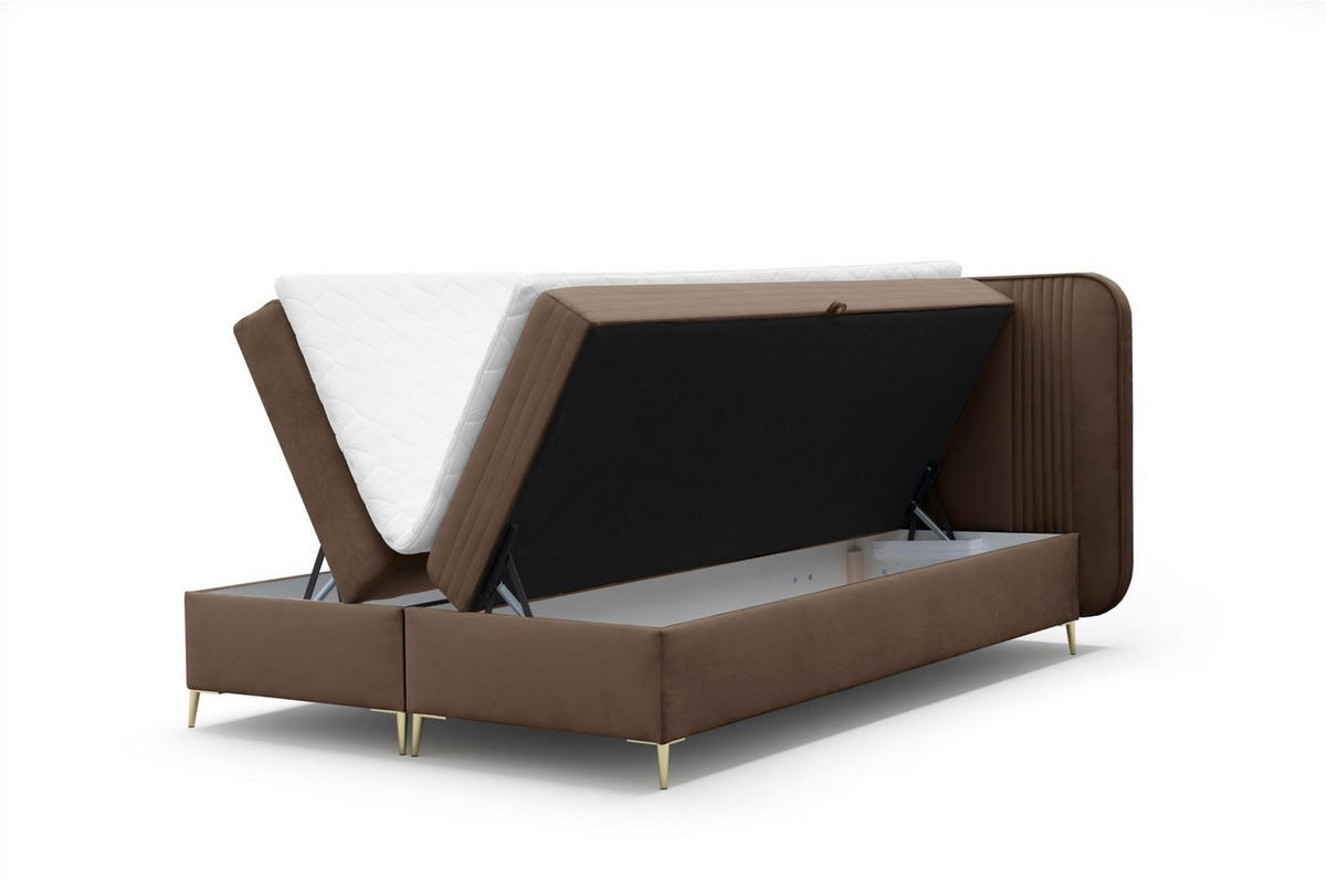 BOXBETT Alize - Dunkelbraun, Holzwerkstoff/Textil (200/200cm) - Fun Möbel