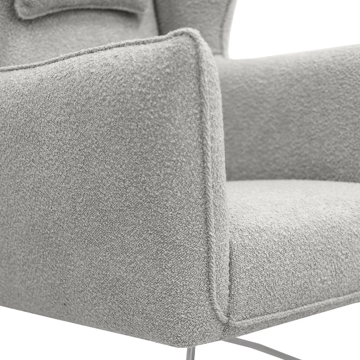 SESSEL - Chromfarben/Hellgrau, Textil/Metall (80/112/92cm) - home24