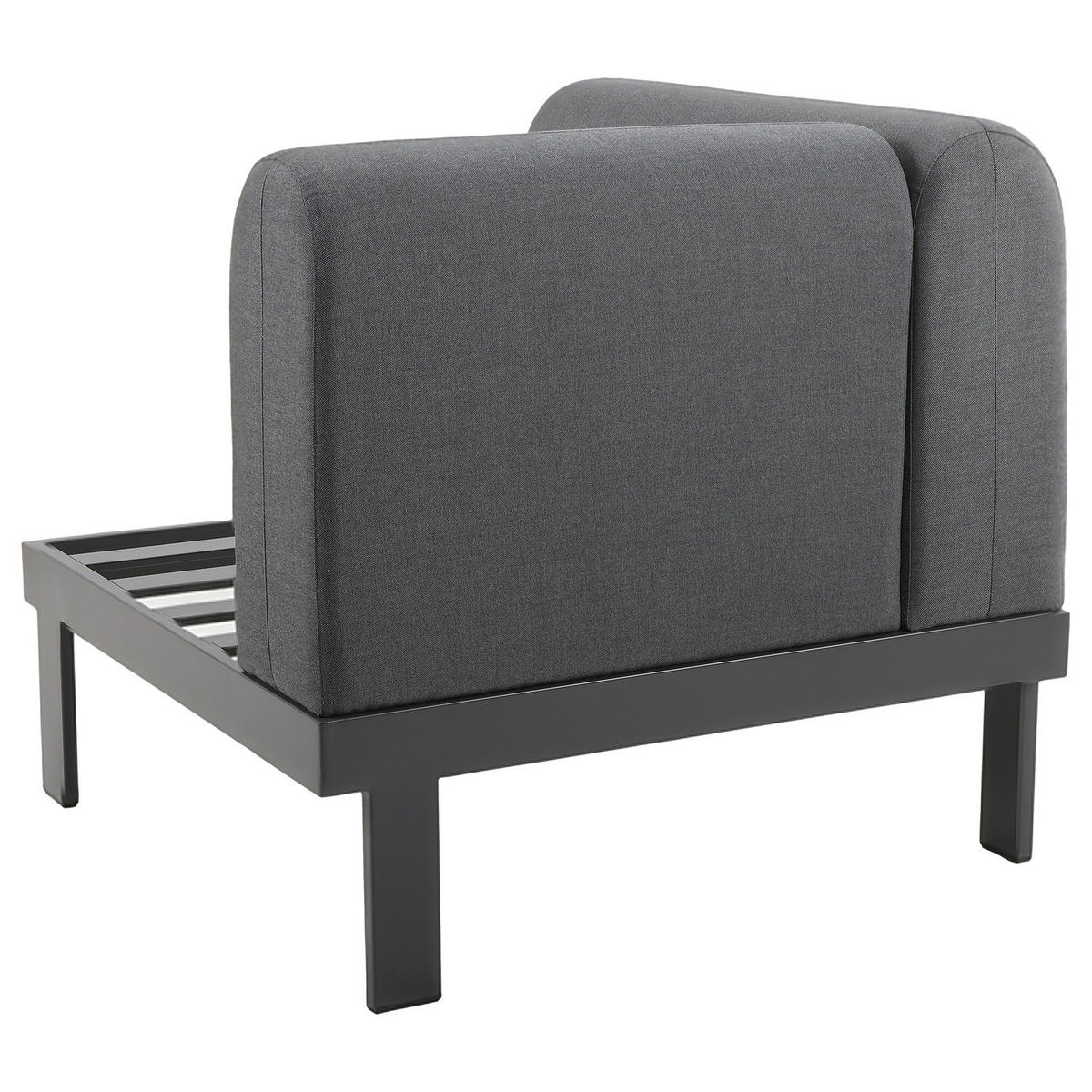 LOUNGESET - 4-teilig - Aluminium / Webstoff - Grau - Grau, Glas/Textil - home24