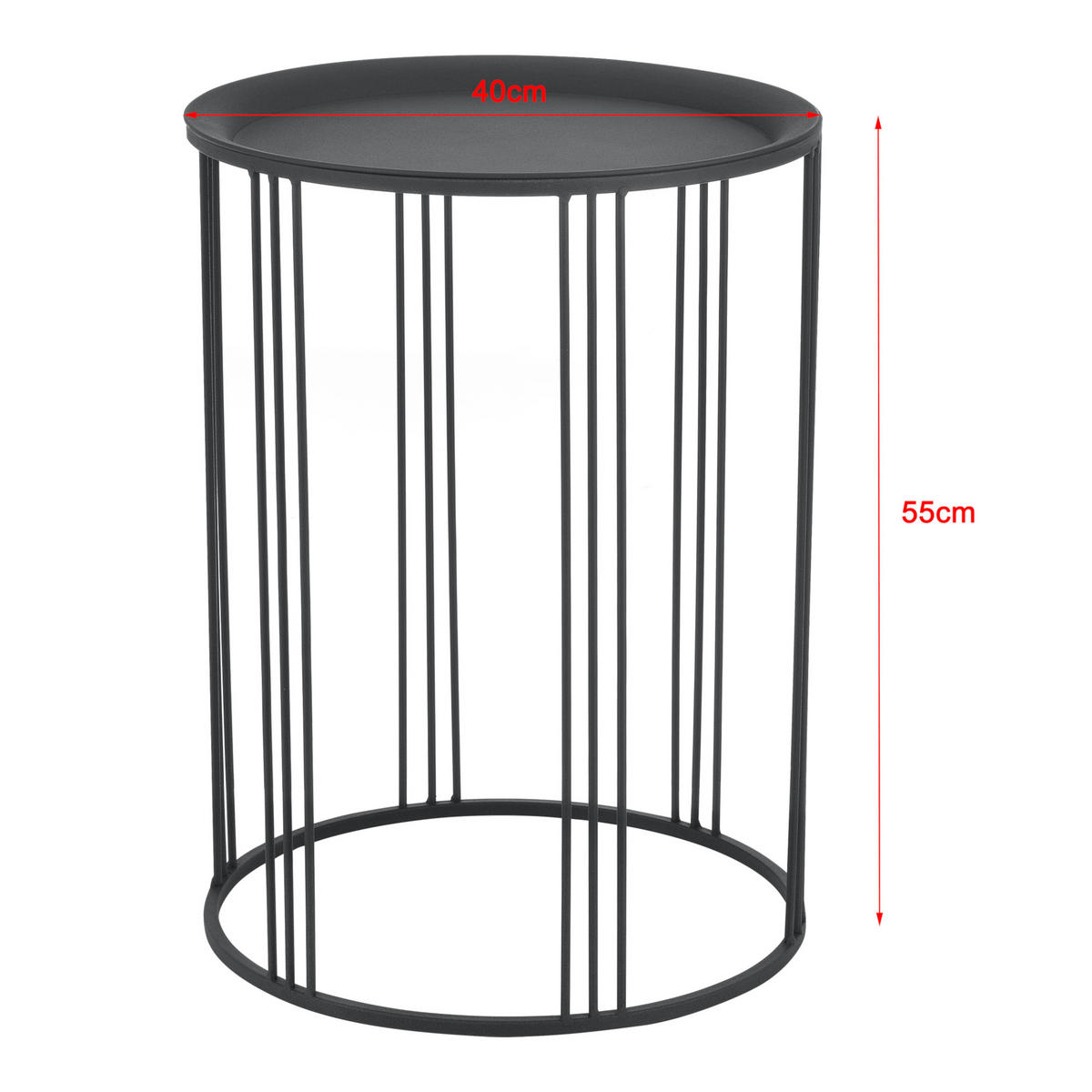 BEISTELLTISCH Batumi im 2er Set - Schwarz, Metall (34/34/50cm) - [en.casa]