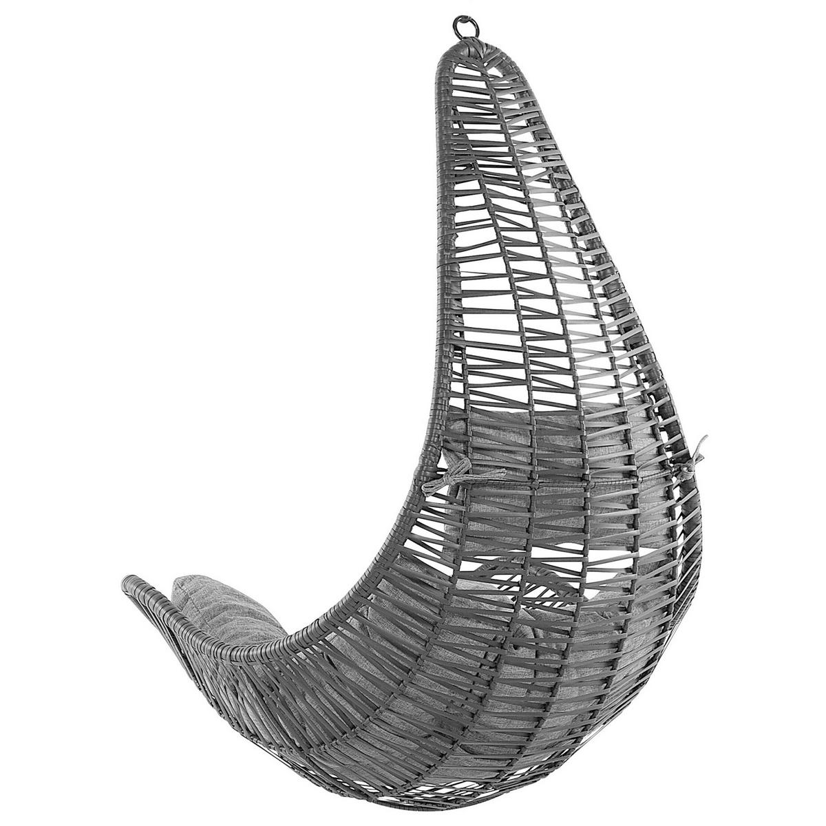 HÄNGESESSEL PE Rattan schwarz Atri II - Schwarz, Kunststoff (83/120/80cm) - Beliani