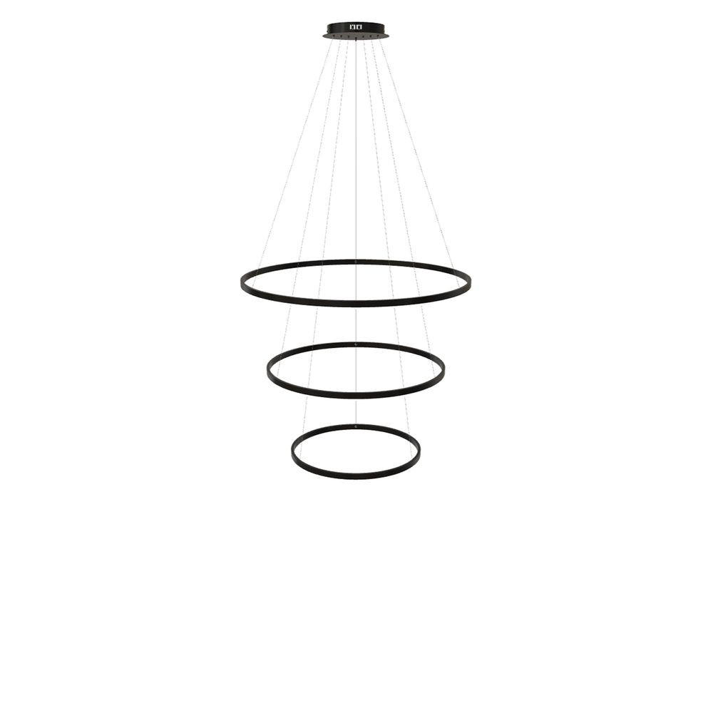 LED-HÄNGELAMPE 3er Ring Schwarz Ø 100 | 80 | 60cm - Schwarz, Metall (1.3/100/3.3cm) - s.luce