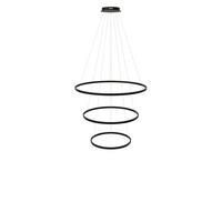 LED-HÄNGELAMPE 3er Ring Schwarz Ø 100 | 80 | 60cm - Schwarz, Metall (1.3/100/3.3cm) - s.luce
