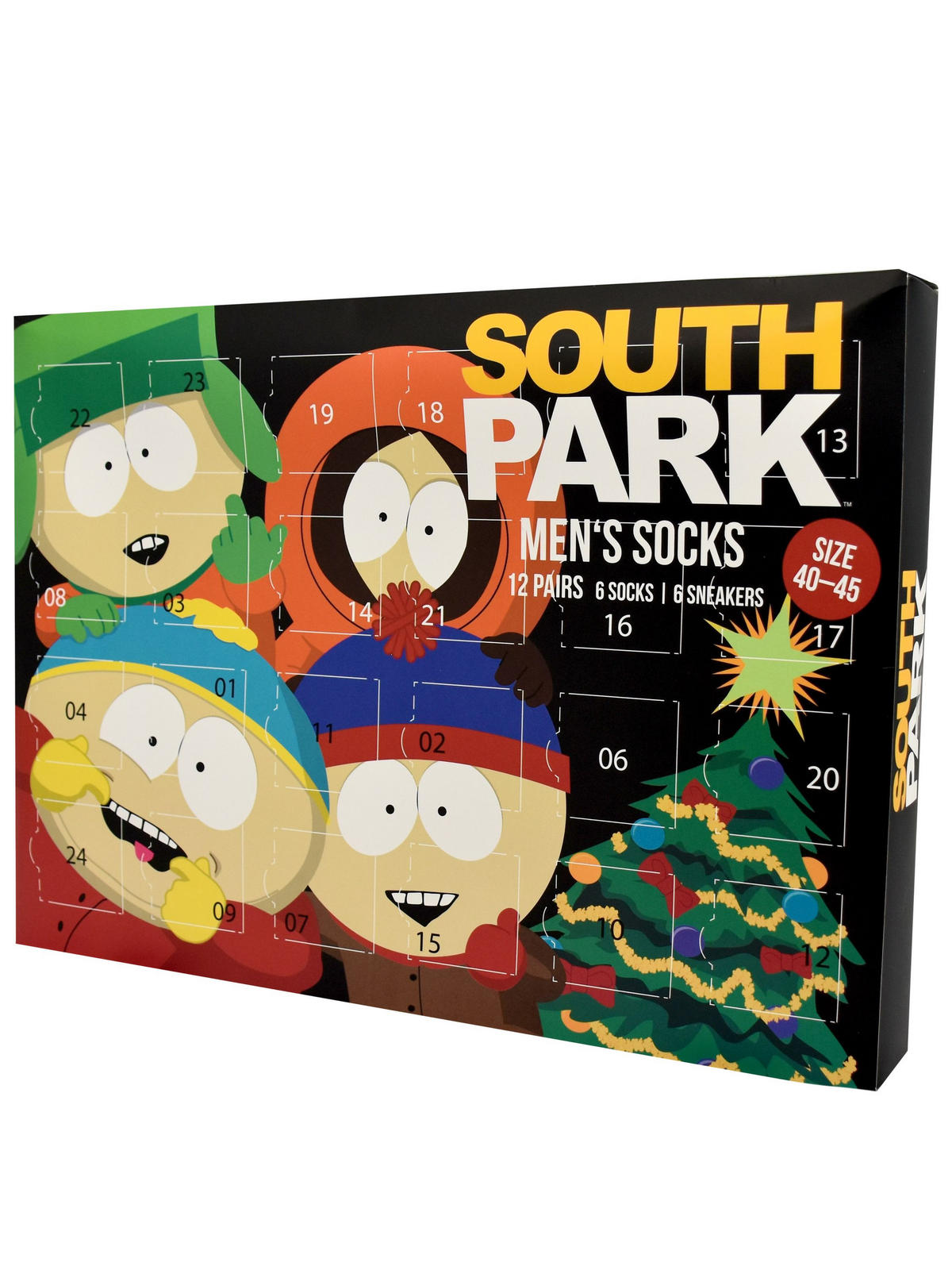 ADVENTSKALENDER South Park mit 12 Paar Socken Größe 40-45 - Multicolor, Textil (37/5/26.5cm) - United Labels