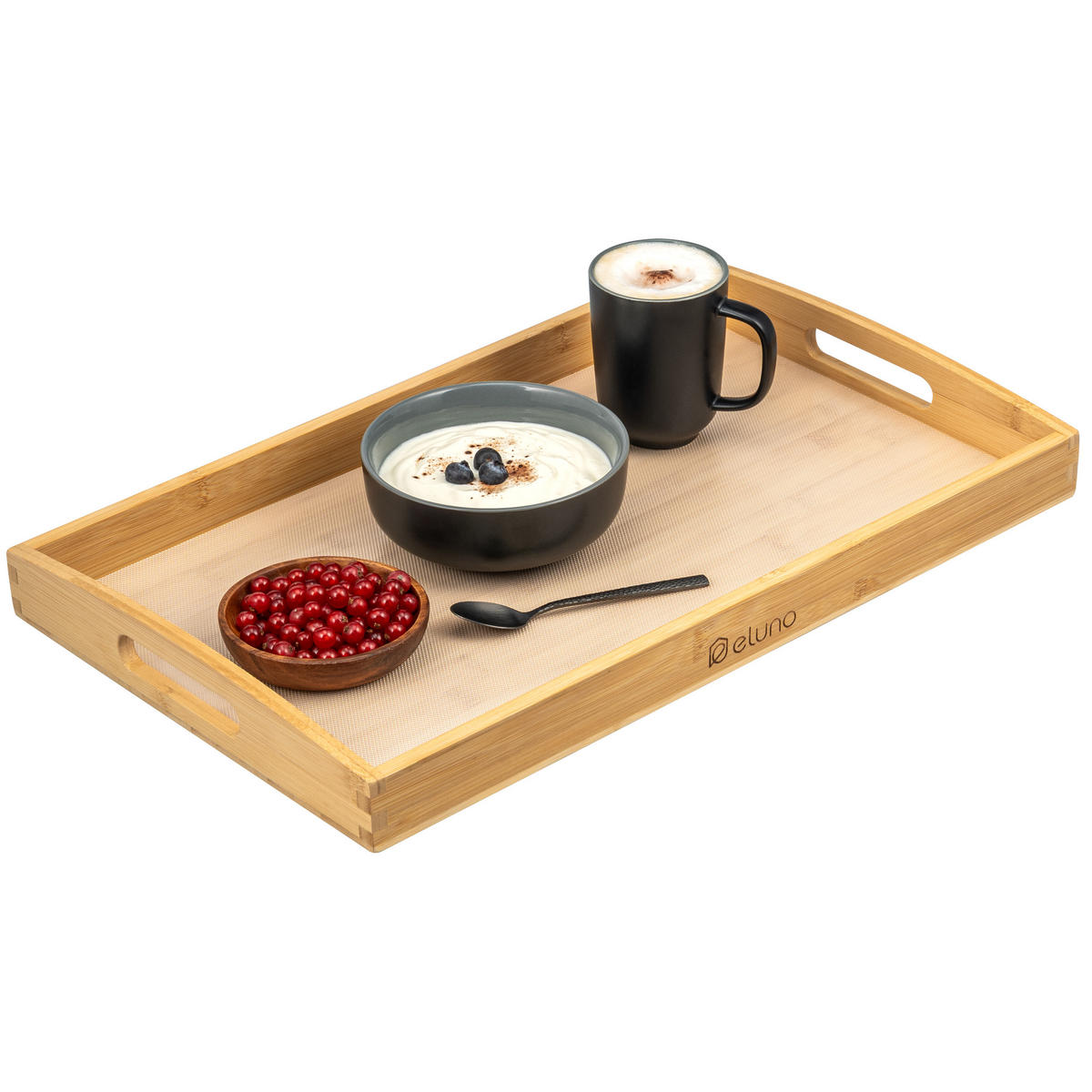 SERVIERTABLETT mit Griffmulden - Braun, Naturmaterialien (50/5/30cm) - eluno