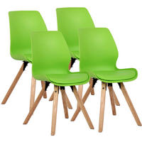 STUHL 4 Kunststoff Grün - Eukalyptusholzfarben/Grün, Holz/Kunststoff (48/87/58cm) - CLP