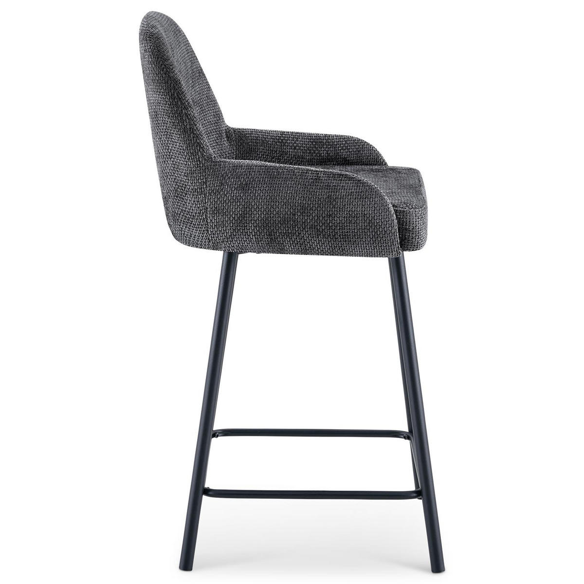 BARHOCKER VIVIANNE-1 2er-Set dunkelgrau - Dunkelgrau, Textil (50/87/53cm) - IDIMEX