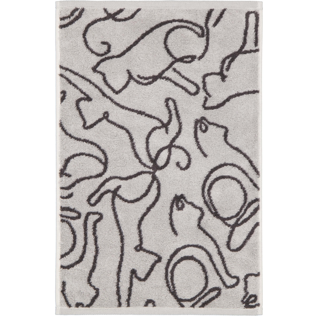 GÄSTETUCH CUTE CATS EDITION CATS 6264 PLATIN/BASALT - 70 - Grau, Textil (30/50cm) - Cawoe