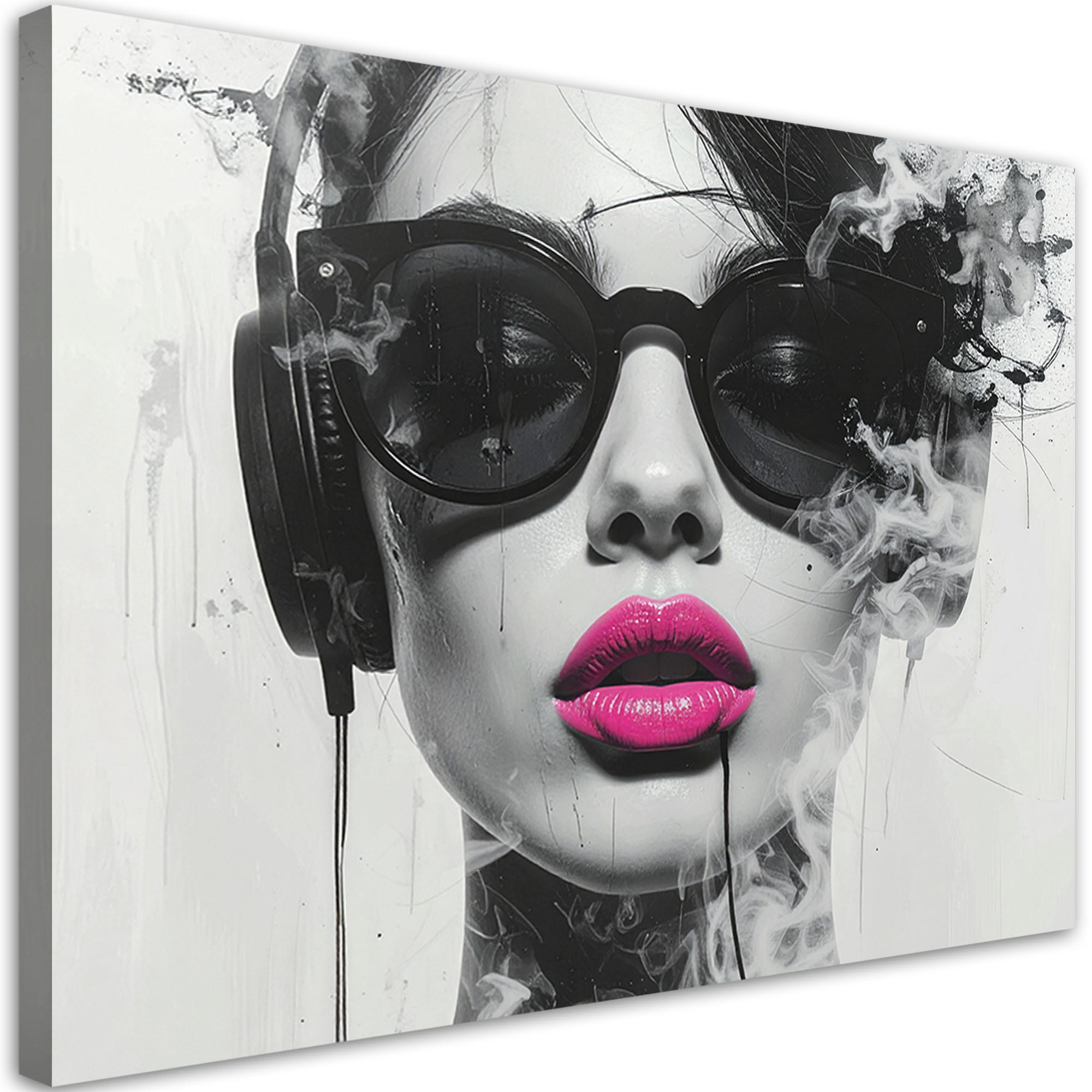 Feeby Leinwandbild Schwarz 90x60 cm