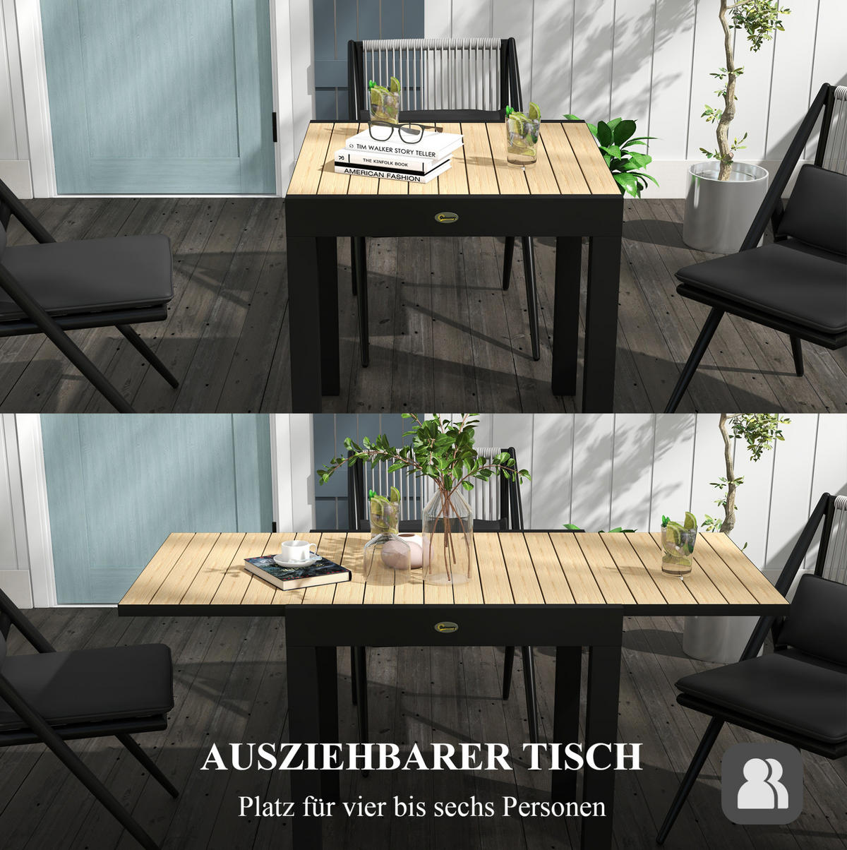 GARTENTISCH 162/80/75 cm gelb aus Aluminium ausziehbar - Gelb, Metall (162/80/75cm) - OKWISH