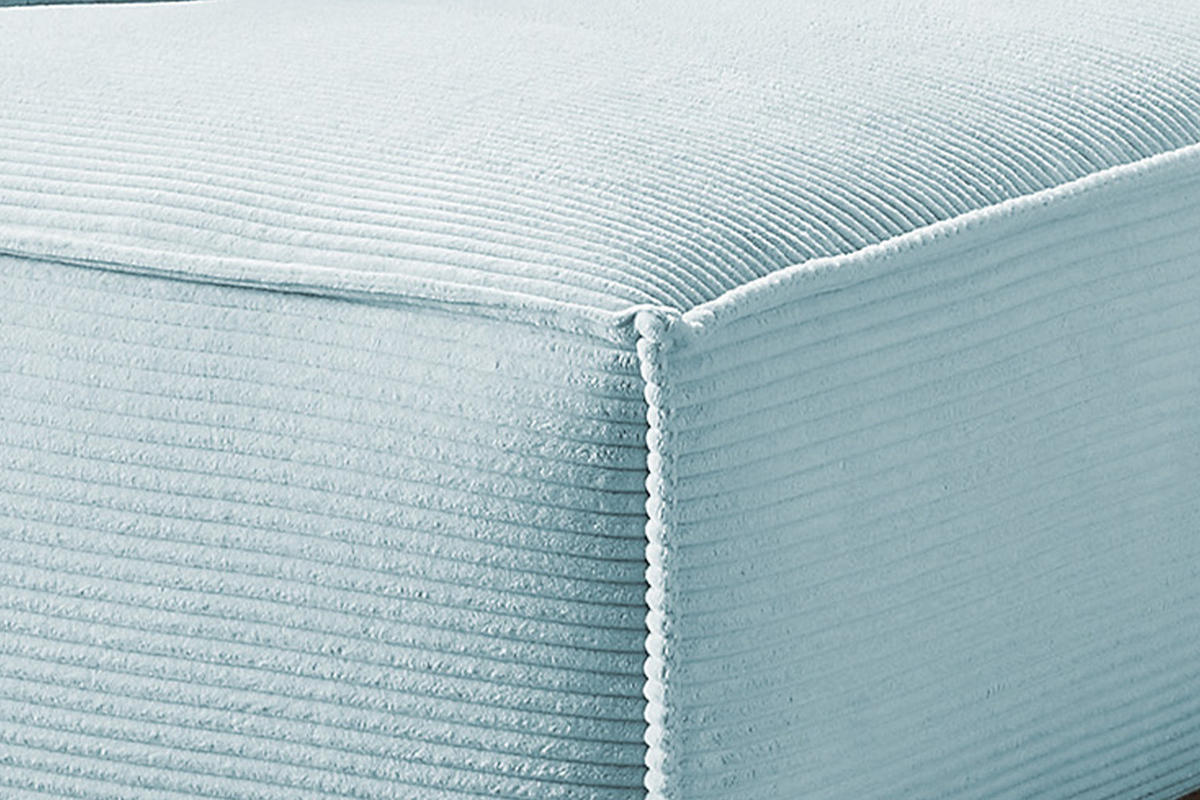 ECKSOFA SAMU Hellblau Cord - Schwarz/Hellblau, Textil (254/224cm) - KAWOLA