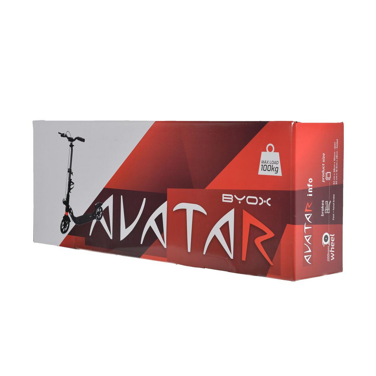 KINDERROLLER Avatar faltbar schwarz Bremse, Flaschenhalter, verstellbar, ABEC-9 - Schwarz, Metall (93/52/104cm)