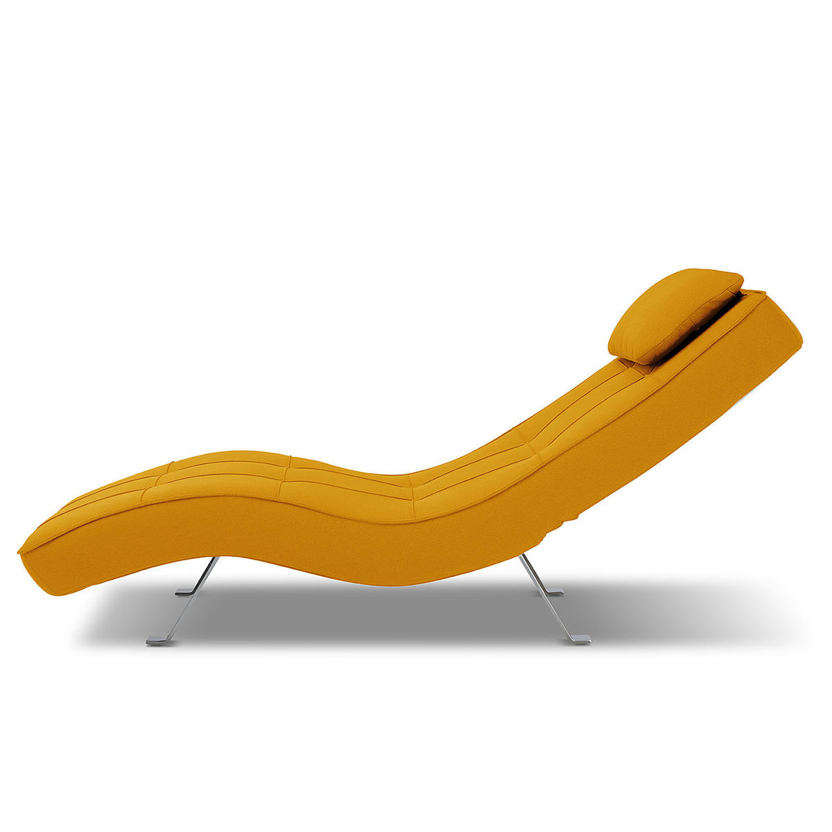RELAXLIEGE - Chromfarben/Gelb, Textil/Metall (70/80/170cm) - home24