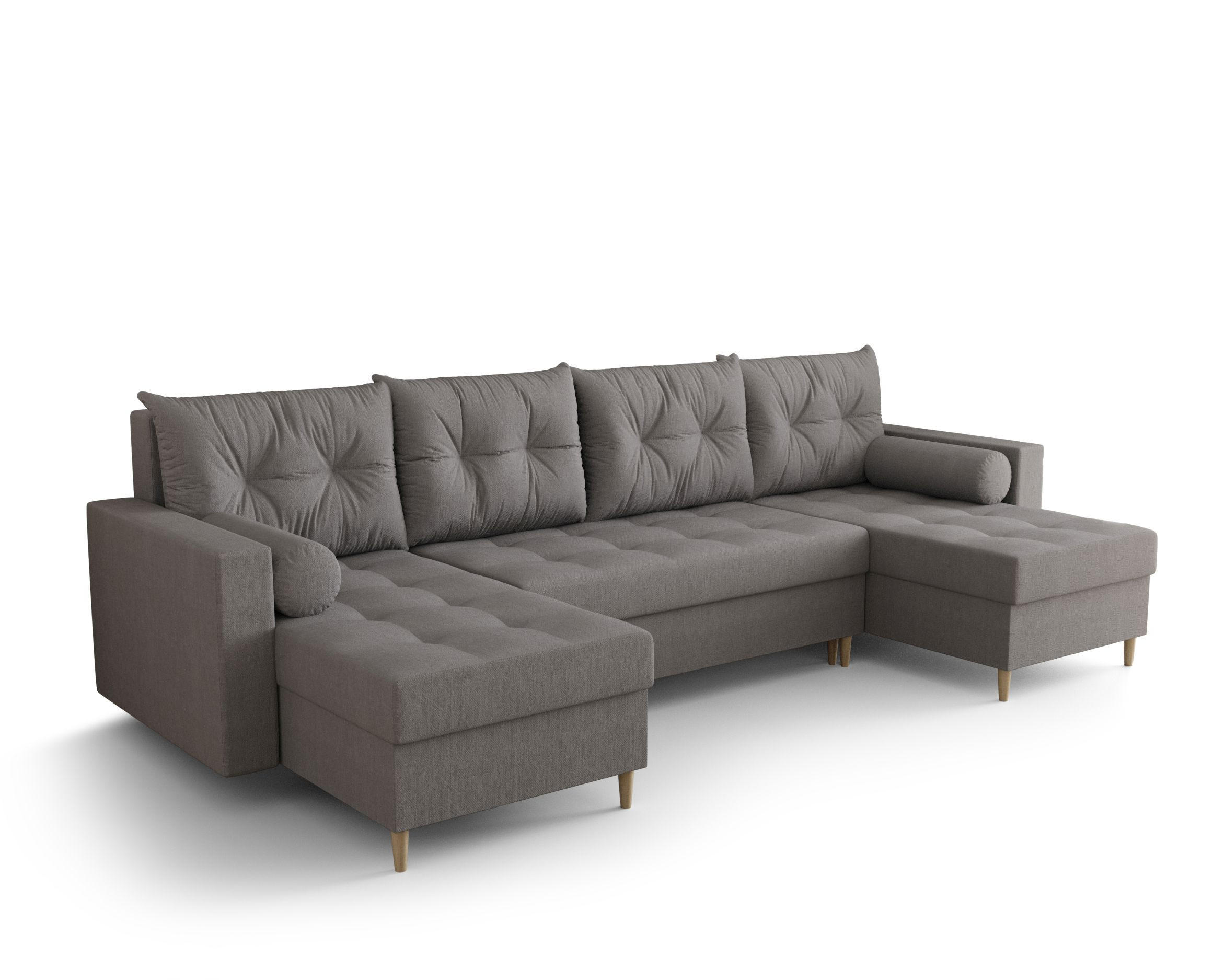 ECKSOFA SKANDI U Cosmic 160 mit Schlaffunktion - Dunkelgrau, Textil (300/88/145cm) - Bedante