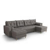 ECKSOFA SKANDI U Cosmic 160 mit Schlaffunktion - Dunkelgrau, Textil (300/88/145cm) - Bedante