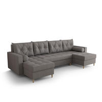 ECKSOFA SKANDI U Cosmic 160 mit Schlaffunktion - Dunkelgrau, Textil (300/88/145cm) - Bedante